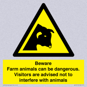 Beware Farm animals can be dangerous. Visitors are advised not to interfere with animals